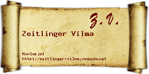 Zeitlinger Vilma névjegykártya